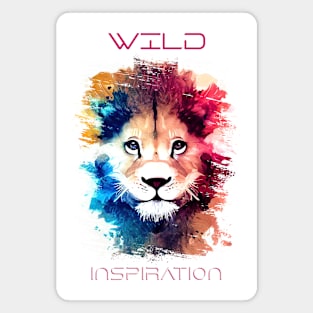 Lion Wild Nature Animal Colors Art Painting Magnet